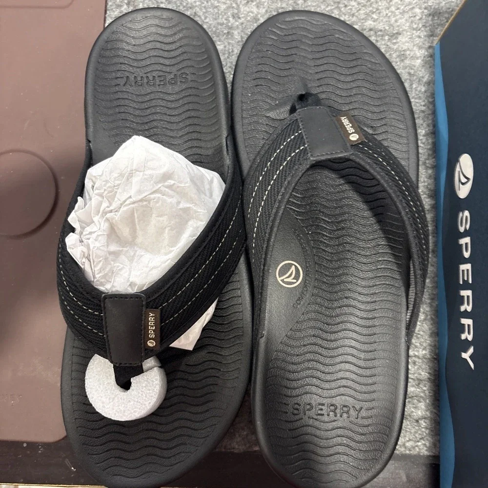 Sperry Ventura , Flip Flops Size 9, Black